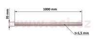 univerzální roura výfuku 1 m NEREZ, vnější průměr 35 mm, tl. 1,5 mm TYLL