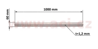 univerzální roura výfuku 1 m NEREZ, vnější průměr 60 mm, tl. 1,2 mm TYLL