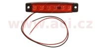 poziční světlo 9,5*2[cm] červené 12/24V (6 LED diod) s 30 cm kabelem TRUCK L-P