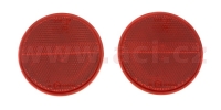 univerzální odrazka kulatá, plastový držák se šroubem M5, červená (průměr 78 mm) 2 ks